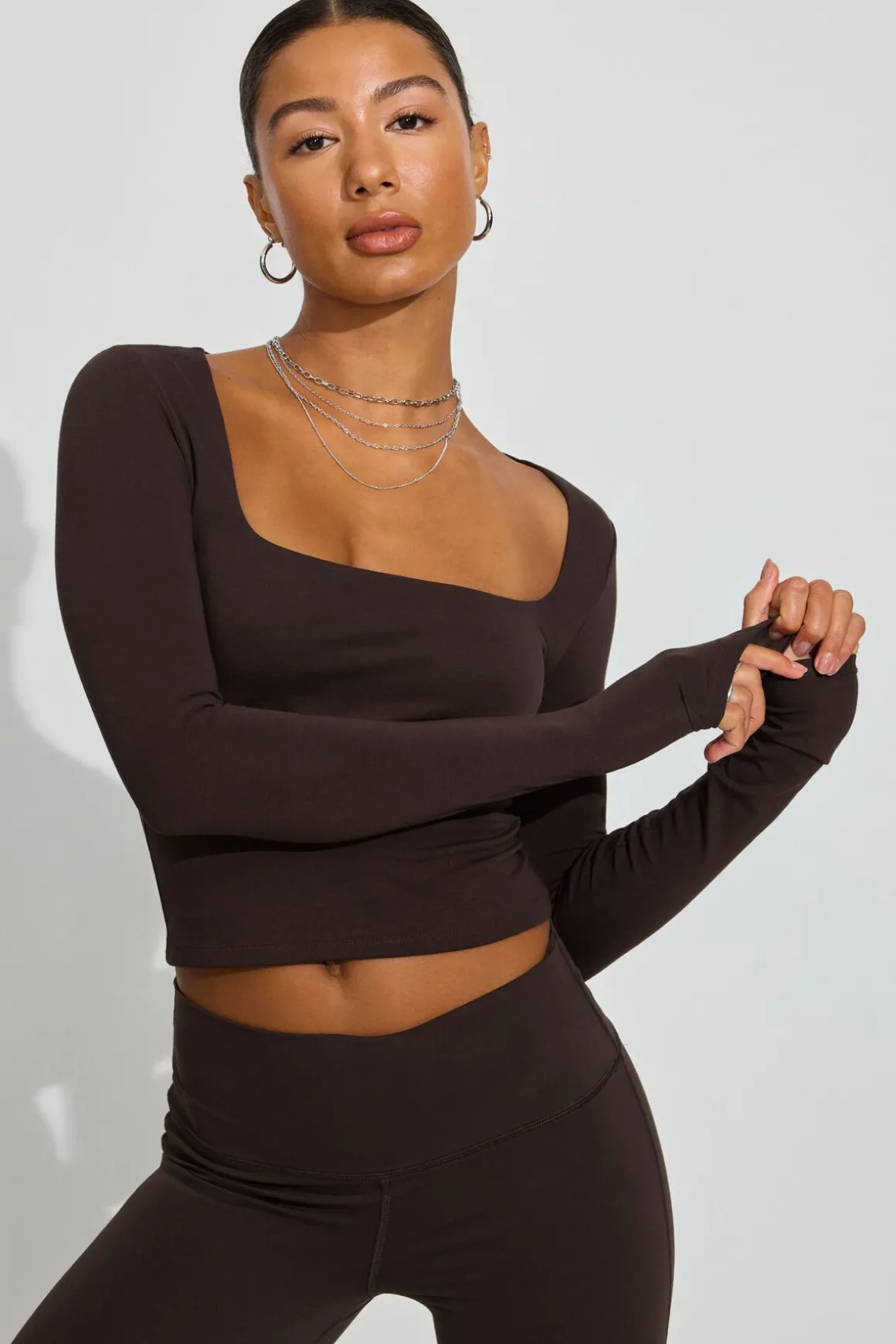 Best Sale Addison Square Neck Top Long Sleeve Tops