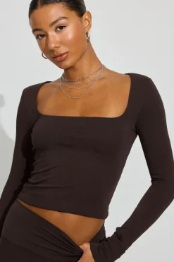 Best Sale Addison Square Neck Top Long Sleeve Tops
