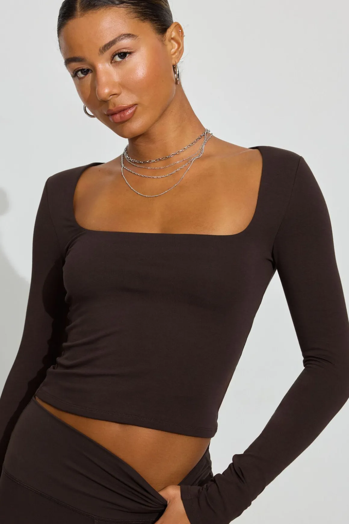 Best Sale Addison Square Neck Top Long Sleeve Tops