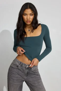 Cheap Addison Square Neck Top Tops|Long Sleeve Tops