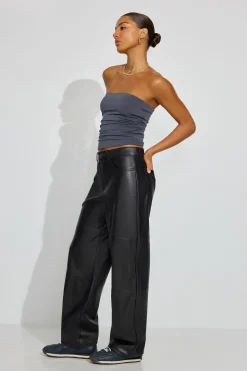 Outlet Baggy Faux-Leather Pants Pants