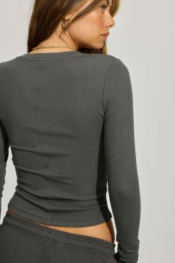 Clearance Billie Henley Long Sleeve Top Matching Sets|Tops