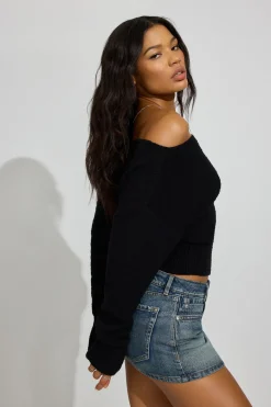 Sale Bouclé Boat Neck Sweater Sweaters & Cardigans|Long Sleeve Tops