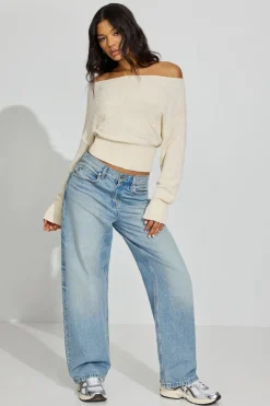 Sale Bouclé Boat Neck Sweater Sweaters & Cardigans|Long Sleeve Tops