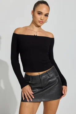 Best Sale Brynn Faux Leather Micro Skort Shorts & Skirts
