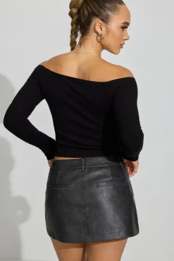 Best Sale Brynn Faux Leather Micro Skort Shorts & Skirts