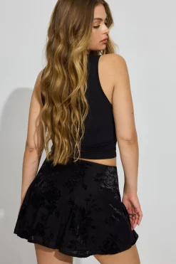 Sale Burnout Flowy Velvet Skort Shorts & Skirts