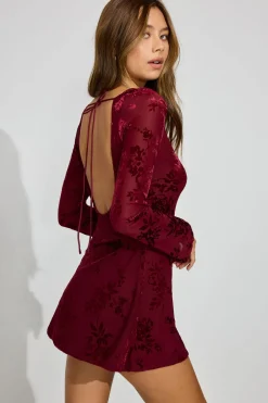 Store Burnout Open Back Mini Dress Dresses