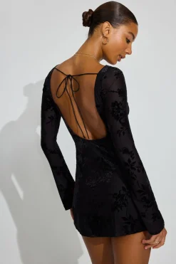 Fashion Burnout Open Back Mini Dress Dresses