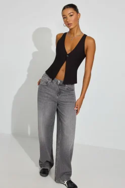 Hot Button Vest Tank Tops