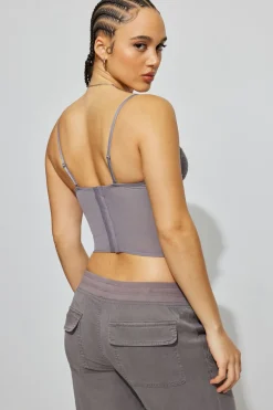 Discount Chrishell Lace Mesh Bustier Tank Tops