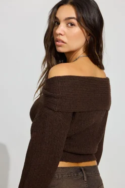 Cheap Cozy Loose Off Shoulder Sweater Sweaters & Cardigans|Long Sleeve Tops