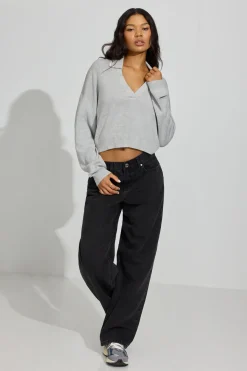 Outlet Cropped Boxy Polo Top Sweaters & Cardigans|Long Sleeve Tops