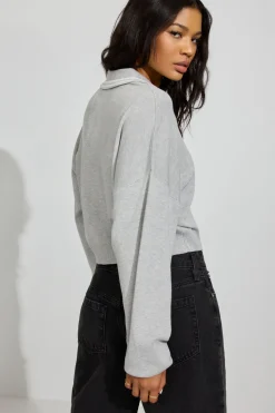 Outlet Cropped Boxy Polo Top Sweaters & Cardigans|Long Sleeve Tops
