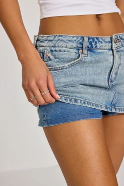 Cheap Denim Micro Skort Shorts & Skirts|Jean Skirts