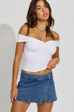 Online Denim Wrap Skort Shorts & Skirts|Jean Skirts