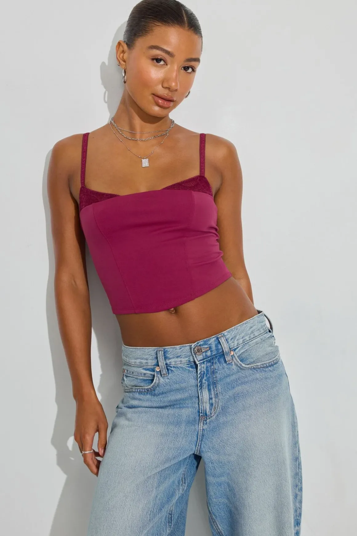 Shop Double Layer Bustier Top Tank Tops