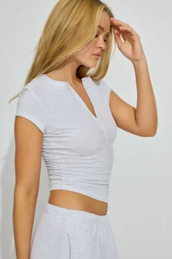 Store Estelle Henley T Shirt Tops|Short Sleeve Tops