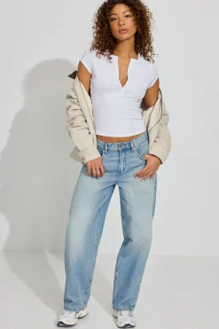 Hot Estelle Henley T Shirt Short Sleeve Tops