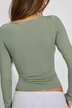 Cheap Estelle Long Sleeve Boatneck Top Matching Sets|Tops