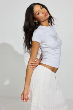Fashion Estelle Longline Tee Short Sleeve Tops