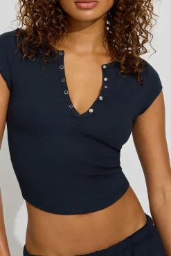 Clearance Henley Short Sleeve Top Tops|Short Sleeve Tops