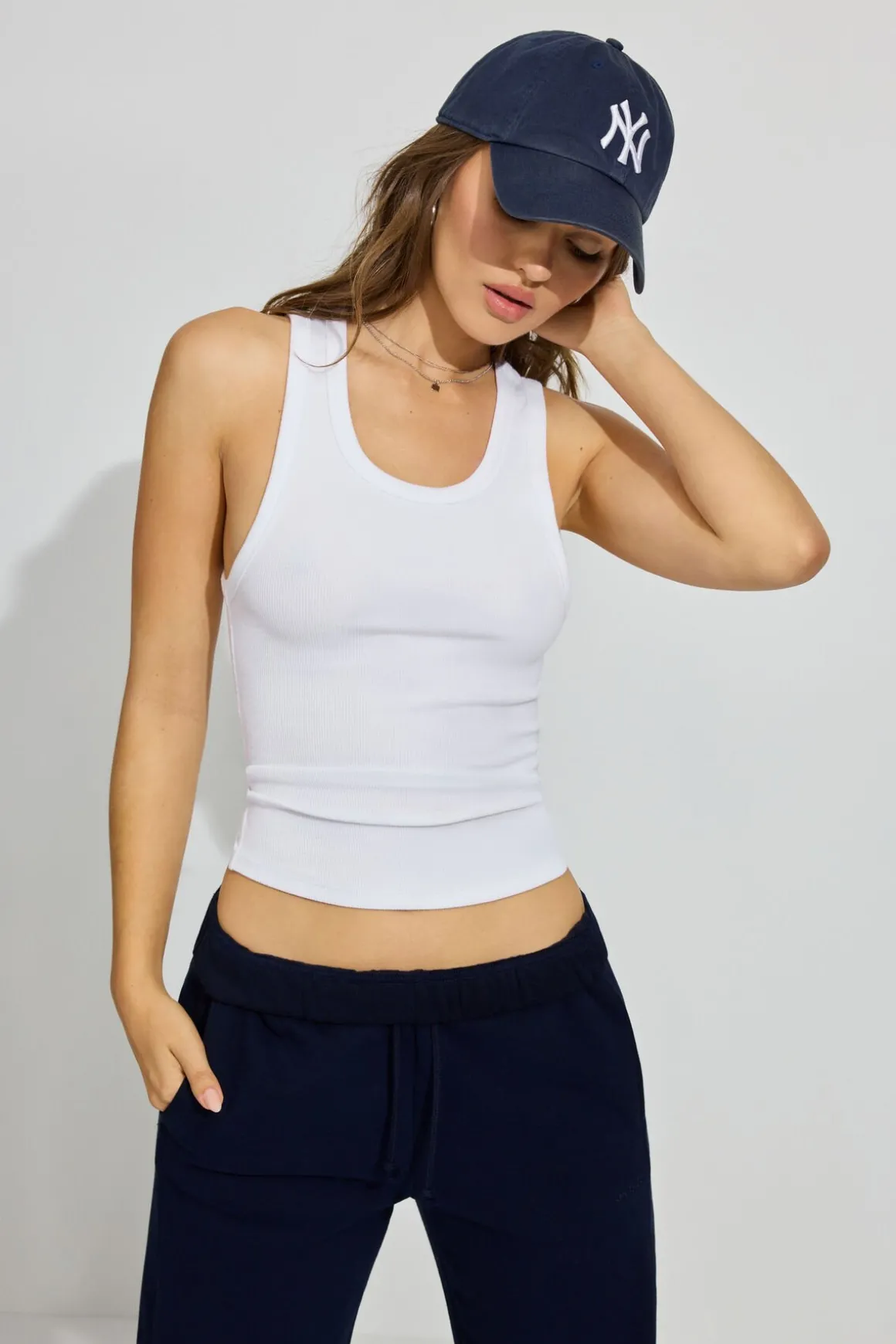 Cheap High Neck Tank Top Matching Sets|Tops