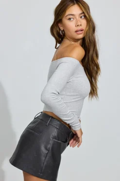 Best Isabella Femme Off Shoulder Top Long Sleeve Tops