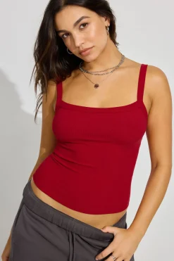 Online Kasey Scoop Neck Ribbed Cami Tank Tops