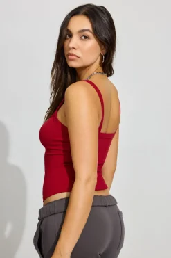 Online Kasey Scoop Neck Ribbed Cami Tank Tops