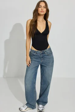 Clearance Lace Plunge Bustier Top Tank Tops