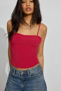 Clearance Lace Up Back Bustier Cami Top Tank Tops