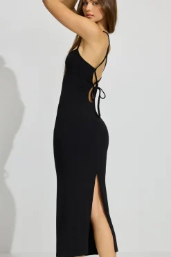 Fashion Lace Up Maxi Dress Dresses