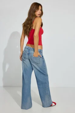 Fashion Low Rise Wide Leg Jeans Jeans