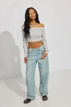 Online Micro Off Shoulder Top Sweaters & Cardigans|Long Sleeve Tops