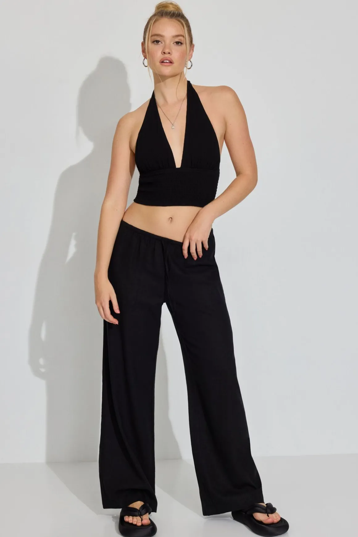 Hot Millie Linen Pull-On Pants Matching Sets|Pants