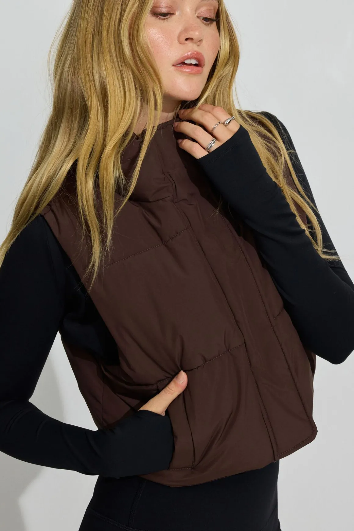 Shop Mini Puff Vest 2.0 Cropped Jackets|Vests