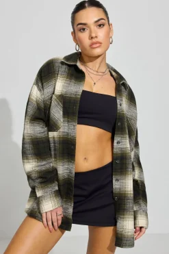 Outlet Noah Plaid Button-Up Shirt Long Sleeve Tops