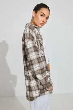 Shop Noah Plaid Button-Up Shirt Long Sleeve Tops
