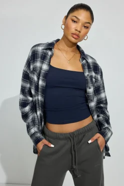 Shop Noah Plaid Button-Up Shirt Long Sleeve Tops