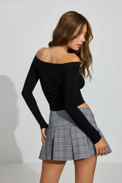 Clearance Off Shoulder Long Sleeve Top Sweaters & Cardigans|Long Sleeve Tops