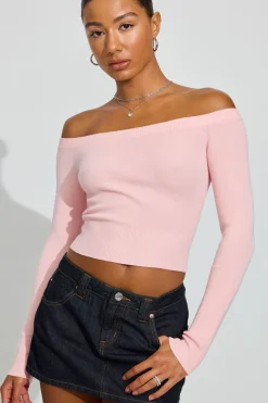 Shop Off Shoulder Long Sleeve Top Sweaters & Cardigans|Long Sleeve Tops