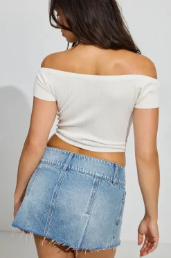 Sale Off Shoulder Short Sleeve Top Sweaters & Cardigans|Short Sleeve Tops