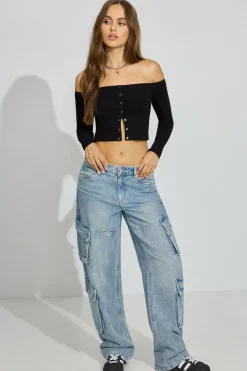 Hot Off Shoulder Snap Front Top Matching Sets|Tops