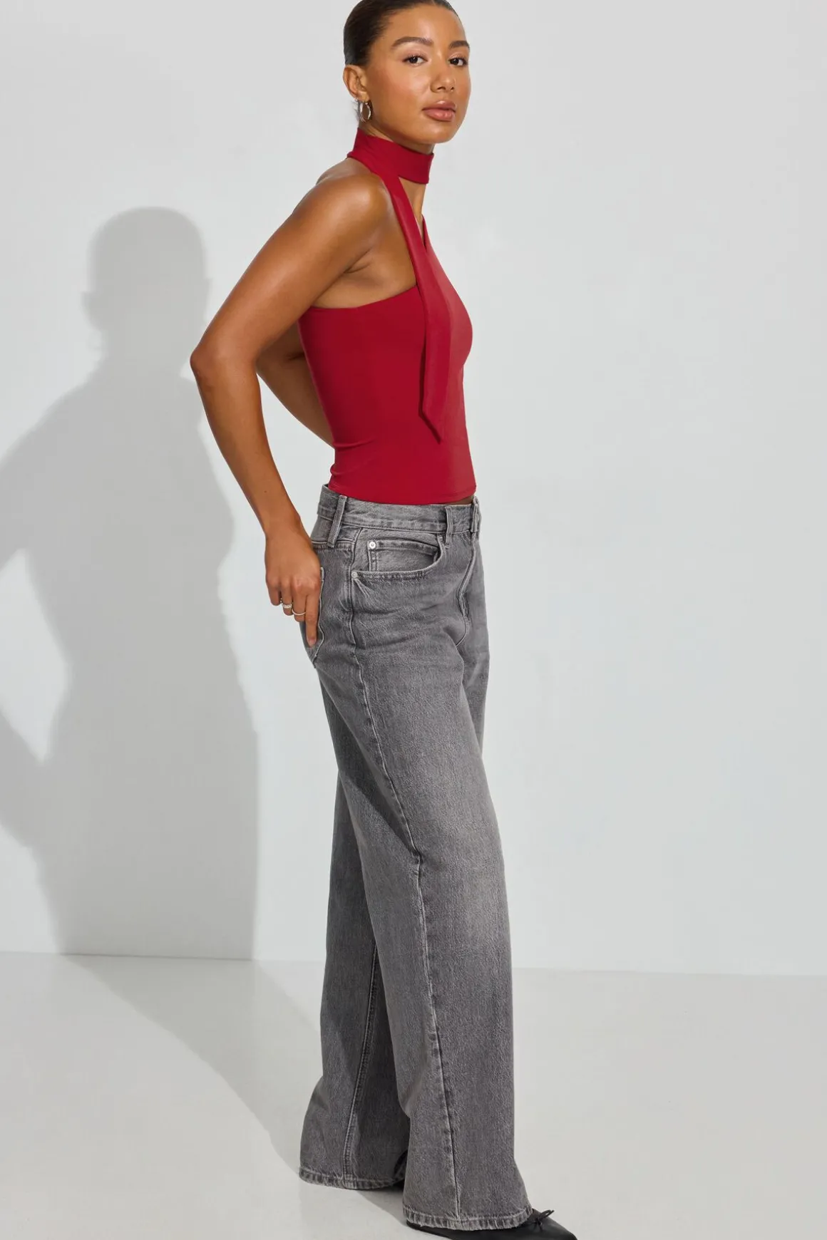 Best Sale One Shoulder Neck Tie Top Tank Tops