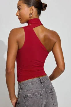 Best Sale One Shoulder Neck Tie Top Tank Tops