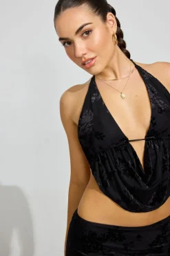 Best Sale Open Back Cowl Top Tank Tops