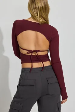 New Open Back Long Sleeve Top Long Sleeve Tops