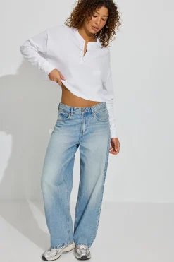Flash Sale Oversized Henley Long Sleeve Top Tops|Long Sleeve Tops