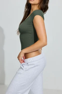 Clearance Pamela Scoop Neck Tee Short Sleeve Tops